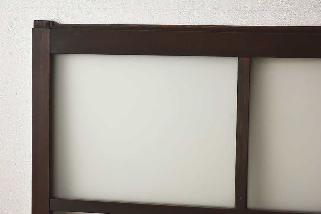 和製アンティーク　すりガラス　クリアガラス　モダンな雰囲気が魅力的なガラス戸2枚セット(建具、引き戸)