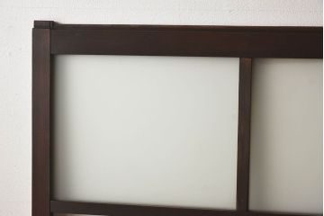 和製アンティーク　すりガラス　クリアガラス　モダンな雰囲気が魅力的なガラス戸2枚セット(建具、引き戸)