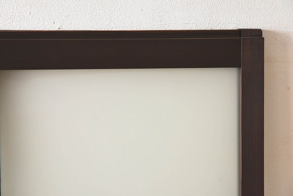 和製アンティーク　すりガラス　クリアガラス　モダンな雰囲気が魅力的なガラス戸2枚セット(建具、引き戸)