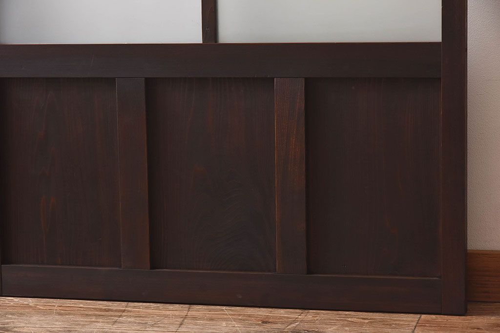 和製アンティーク　すりガラス　クリアガラス　モダンな雰囲気が魅力的なガラス戸2枚セット(建具、引き戸)