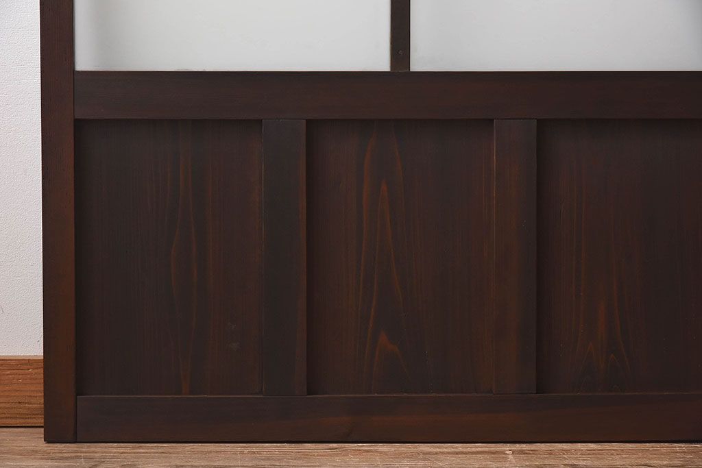 和製アンティーク　すりガラス　クリアガラス　モダンな雰囲気が魅力的なガラス戸2枚セット(建具、引き戸)