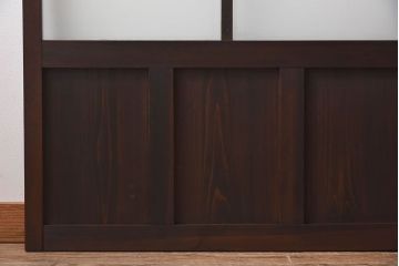 和製アンティーク　すりガラス　クリアガラス　モダンな雰囲気が魅力的なガラス戸2枚セット(建具、引き戸)