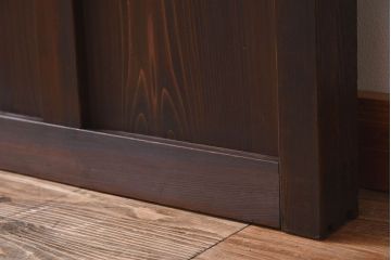 和製アンティーク　すりガラス　クリアガラス　モダンな雰囲気が魅力的なガラス戸2枚セット(建具、引き戸)