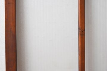 昭和レトロ　クリアガラスと銀モールガラス使用　檜材の木目が魅力的なガラス戸2枚セット(引き戸)