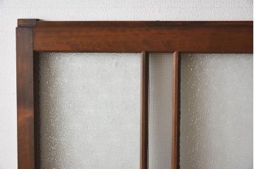 和製アンティーク　ダイヤガラス入りのレトロなガラス戸(引き戸)