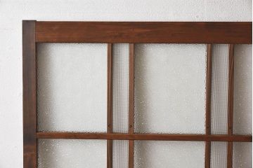 和製アンティーク　ダイヤガラス入りのレトロなガラス戸(引き戸)