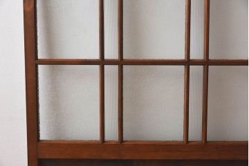和製アンティーク　ダイヤガラス入りのレトロなガラス戸(引き戸)