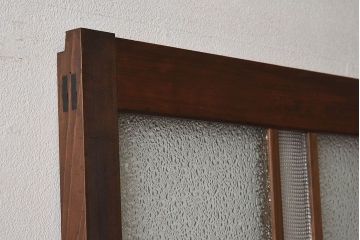 和製アンティーク　ダイヤガラス入りのレトロなガラス戸(引き戸)