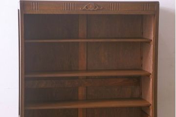 アンティーク家具　和製アンティーク　和モダンな雰囲気漂う大振りなブックケース(本箱、収納棚、戸棚、食器棚)