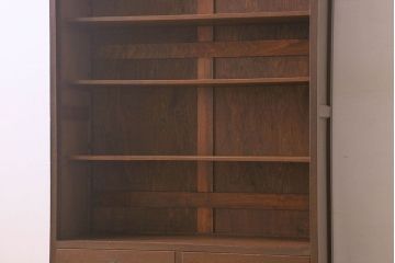 アンティーク家具　和製アンティーク　和モダンな雰囲気漂う大振りなブックケース(本箱、収納棚、戸棚、食器棚)
