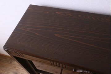 アンティーク家具　和製アンティーク　和モダンな雰囲気漂う大振りなブックケース(本箱、収納棚、戸棚、食器棚)