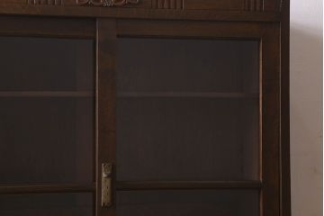 アンティーク家具　和製アンティーク　和モダンな雰囲気漂う大振りなブックケース(本箱、収納棚、戸棚、食器棚)