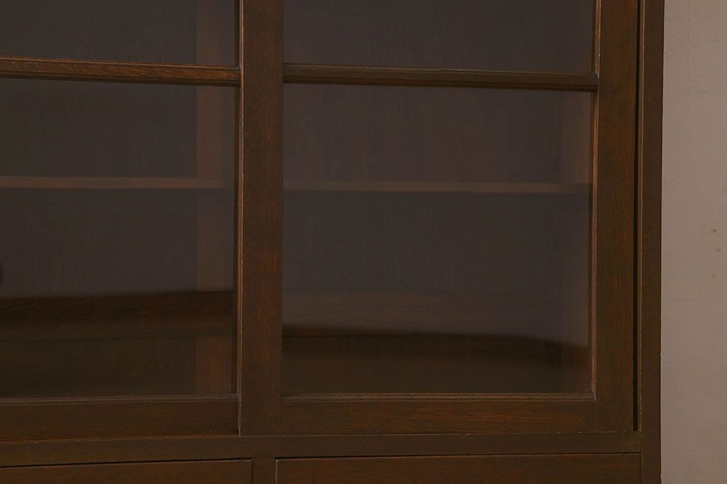 アンティーク家具　和製アンティーク　和モダンな雰囲気漂う大振りなブックケース(本箱、収納棚、戸棚、食器棚)