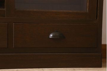 アンティーク家具　和製アンティーク　和モダンな雰囲気漂う大振りなブックケース(本箱、収納棚、戸棚、食器棚)