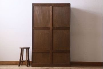 アンティーク家具　和製アンティーク　和モダンな雰囲気漂う大振りなブックケース(本箱、収納棚、戸棚、食器棚)