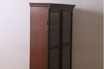 アンティーク家具　大正ロマン　前面栗材　上品なデザインのアンティークブックケース(本箱、収納棚、戸棚、食器棚)