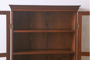 アンティーク家具　大正ロマン　前面栗材　上品なデザインのアンティークブックケース(本箱、収納棚、戸棚、食器棚)