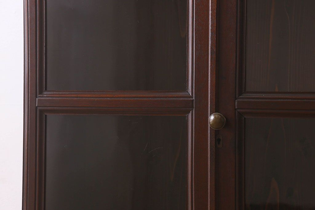 アンティーク家具　大正ロマン　前面栗材　上品なデザインのアンティークブックケース(本箱、収納棚、戸棚、食器棚)