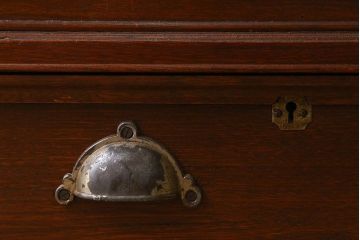 アンティーク家具　大正ロマン　前面栗材　上品なデザインのアンティークブックケース(本箱、収納棚、戸棚、食器棚)