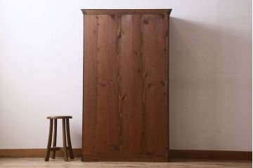 アンティーク家具　大正ロマン　前面栗材　上品なデザインのアンティークブックケース(本箱、収納棚、戸棚、食器棚)