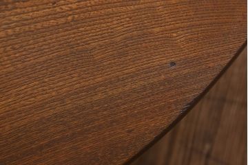 アンティーク家具　和製アンティーク　古い栓材の質感が味わい深い丸ちゃぶ台(座卓、ローテーブル、折り畳みテーブル)