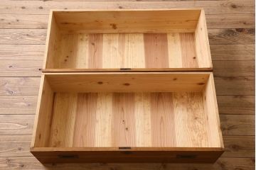 アンティーク家具　和製アンティーク　明るい木の色合いが素敵なローチェスト(ローボード、引き出し、テレビ台)