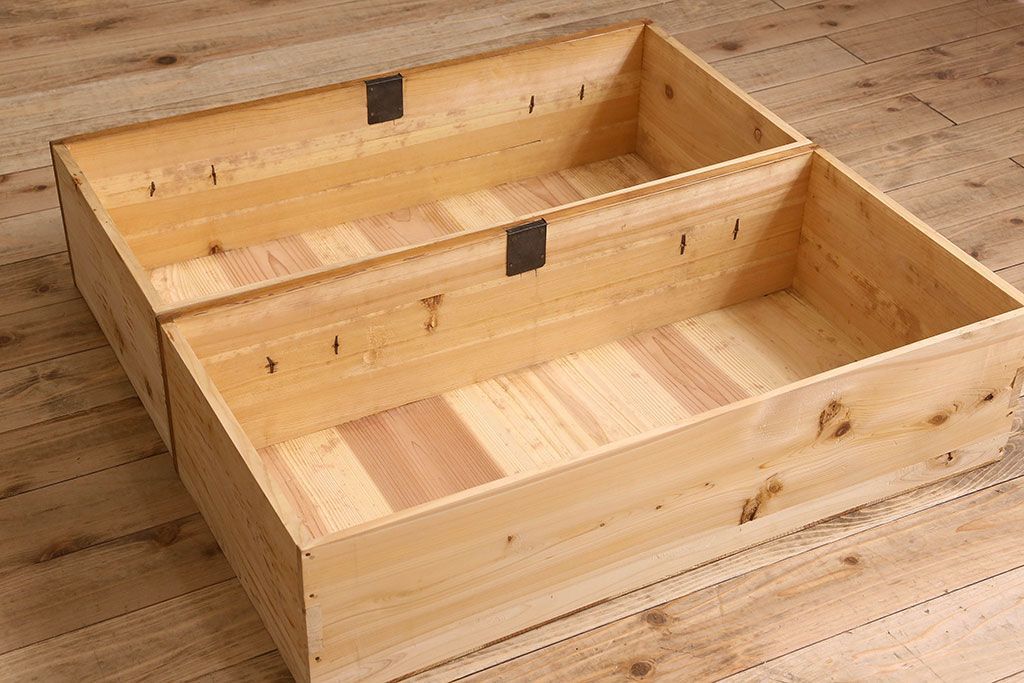 アンティーク家具　和製アンティーク　明るい木の色合いが素敵なローチェスト(ローボード、引き出し、テレビ台)