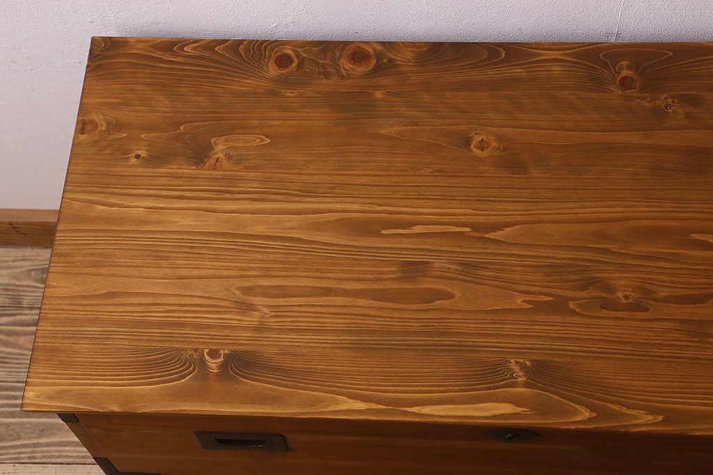 アンティーク家具　和製アンティーク　明るい木の色合いが素敵なローチェスト(ローボード、引き出し、テレビ台)
