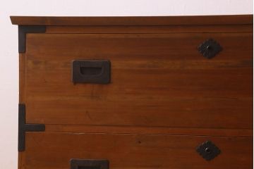 アンティーク家具　和製アンティーク　明るい木の色合いが素敵なローチェスト(ローボード、引き出し、テレビ台)