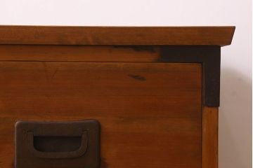 アンティーク家具　和製アンティーク　明るい木の色合いが素敵なローチェスト(ローボード、引き出し、テレビ台)