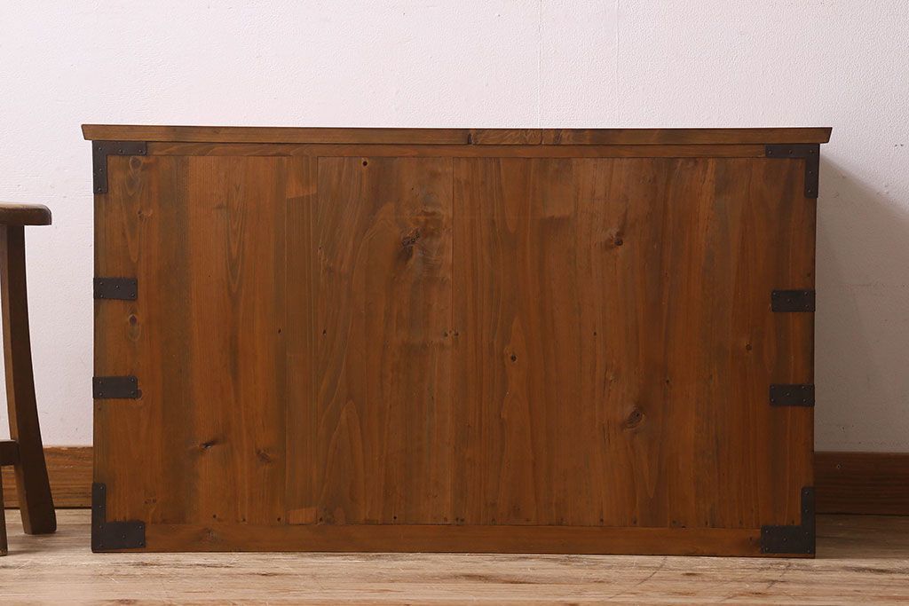 アンティーク家具　和製アンティーク　明るい木の色合いが素敵なローチェスト(ローボード、引き出し、テレビ台)