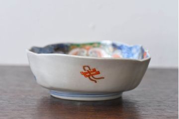 アンティーク雑貨　和製アンティーク　幕末明治期　色絵変形皿2枚セット(1)