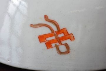 アンティーク雑貨　和製アンティーク　幕末明治期　色絵変形皿2枚セット(1)