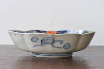 アンティーク雑貨　和製アンティーク　幕末明治期　色絵変形皿2枚セット(2)