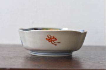 アンティーク雑貨　和製アンティーク　幕末明治期　色絵変形皿2枚セット(2)