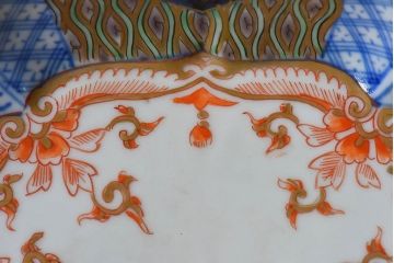 アンティーク雑貨　和製アンティーク　幕末明治期　色絵変形皿2枚セット(2)