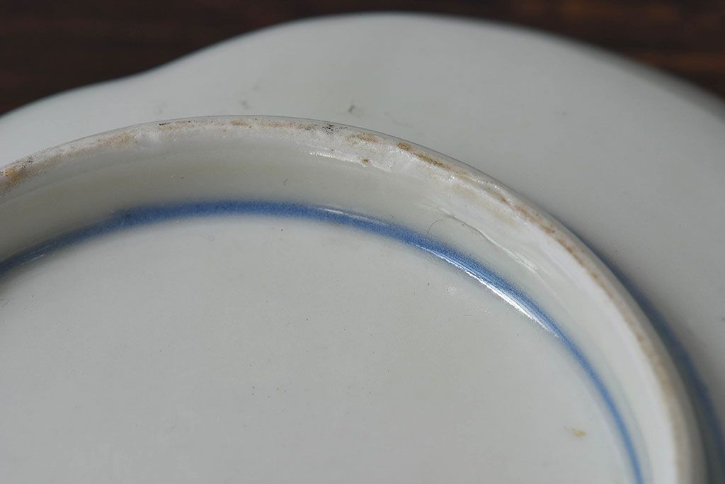 アンティーク雑貨　和製アンティーク　幕末明治期　色絵変形皿2枚セット(2)