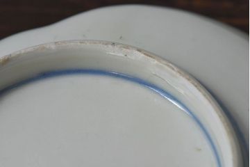 アンティーク雑貨　和製アンティーク　幕末明治期　色絵変形皿2枚セット(2)