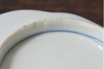 アンティーク雑貨　和製アンティーク　幕末明治期　色絵変形皿2枚セット(2)