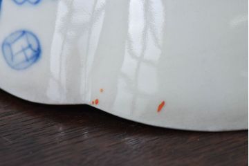 アンティーク雑貨　和製アンティーク　幕末明治期　色絵変形皿2枚セット(2)