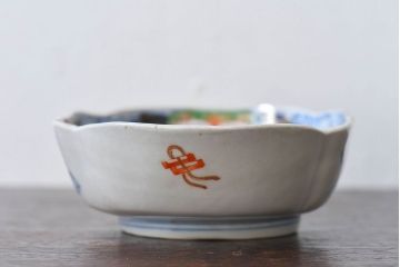 アンティーク雑貨　和製アンティーク　幕末明治期　色絵変形皿2枚セット(3)