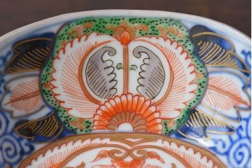 アンティーク雑貨　和製アンティーク　幕末明治期　色絵変形皿2枚セット(3)