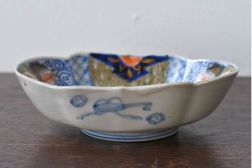 アンティーク雑貨　和製アンティーク　幕末明治期　色絵変形皿(1)