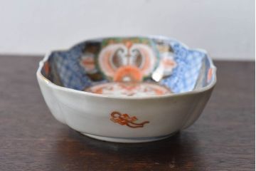 アンティーク雑貨　和製アンティーク　幕末明治期　色絵変形皿(1)