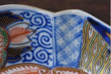 アンティーク雑貨　和製アンティーク　幕末明治期　色絵変形皿(1)