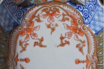 アンティーク雑貨　和製アンティーク　幕末明治期　色絵変形皿(1)