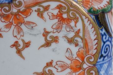 アンティーク雑貨　和製アンティーク　幕末明治期　色絵変形皿(1)