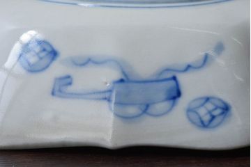 アンティーク雑貨　和製アンティーク　幕末明治期　色絵変形皿(1)