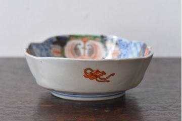 アンティーク雑貨　和製アンティーク　幕末明治期　色絵変形皿(2)