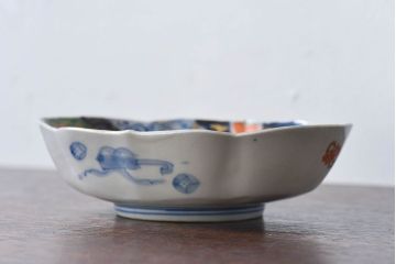 アンティーク雑貨　和製アンティーク　幕末明治期　色絵変形皿(2)